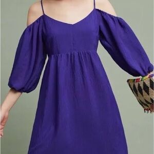 Moulinette Soeurs Carina Royal Blue Off-Shoulder Dress